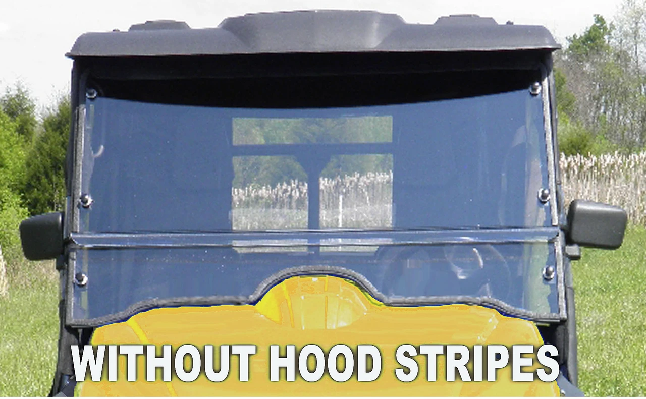 3 Star 2-piece windshield on a Cub Cadet Challenger without hood stripes, straight-on front view