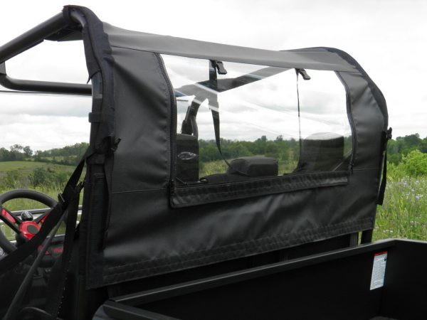 Close-up of the 3 Star soft back panel and rear window from the Intimidator bed side