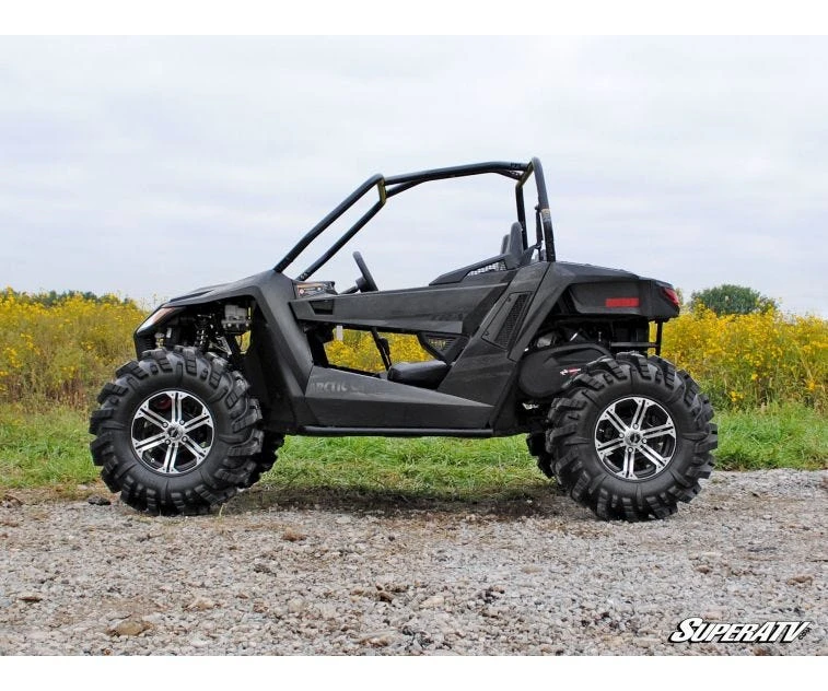 Side profile of an Arctic Cat Wildcat Trail with the SuperATV 2-3 inch lift kit and oversized mud tires