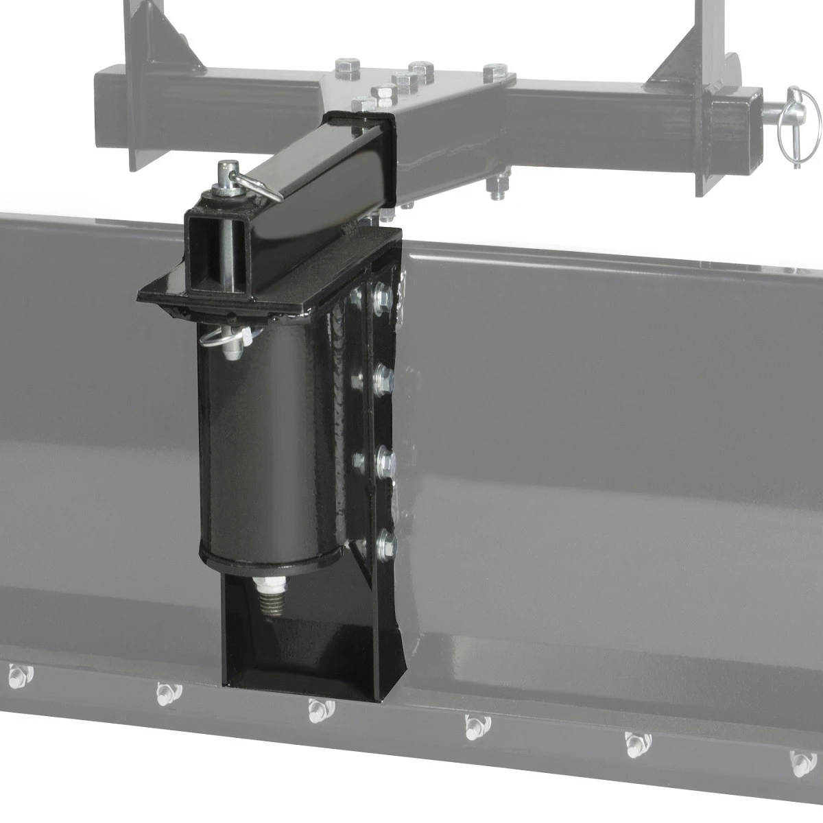 Close-up of the Moto Alliance Impact Cat-0 rear blade swivel pivot housing bolted to the blade