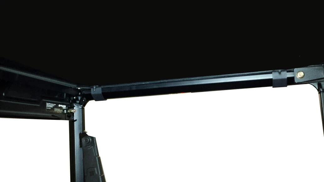 Spike roof for Polaris Ranger mid-size Crew with Pro-Fit cage: underside of the black hard roof on the cage bar