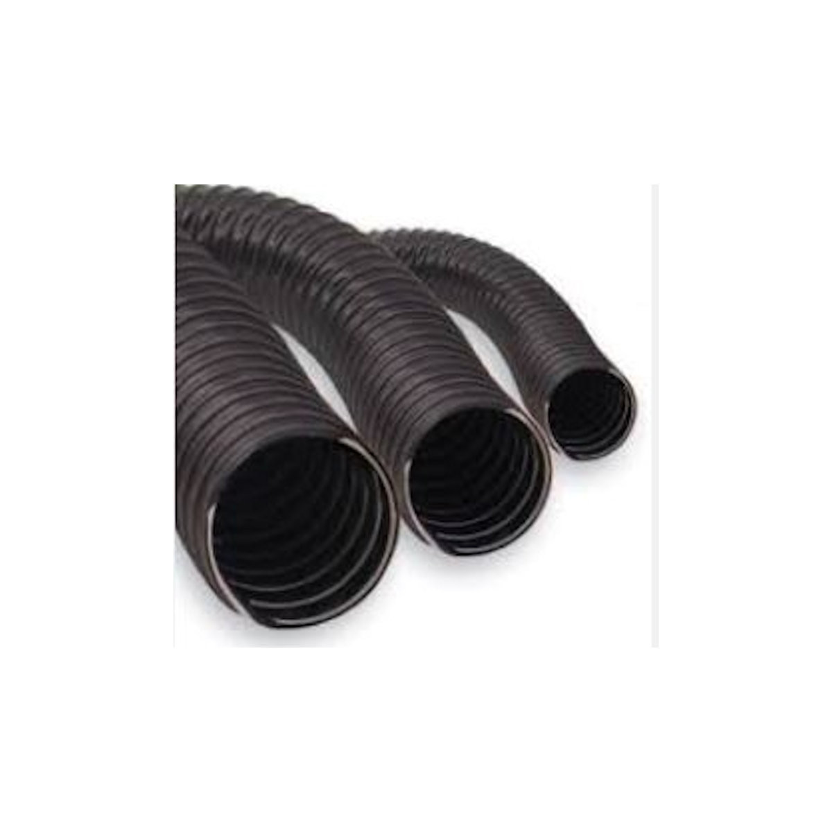 Coils of black flexible duct hose supplied with the Moto Alliance Firestorm in-cab heater for the RZR