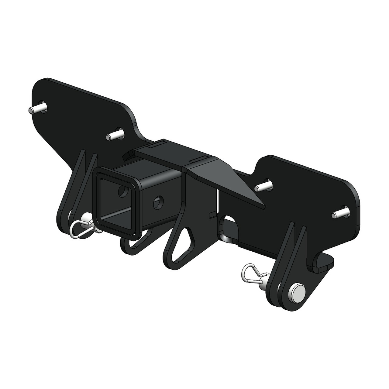 Eagle plow mount for Arctic Cat Prowler PRO, black steel plate with a center tube, tabs and pins, 3D render