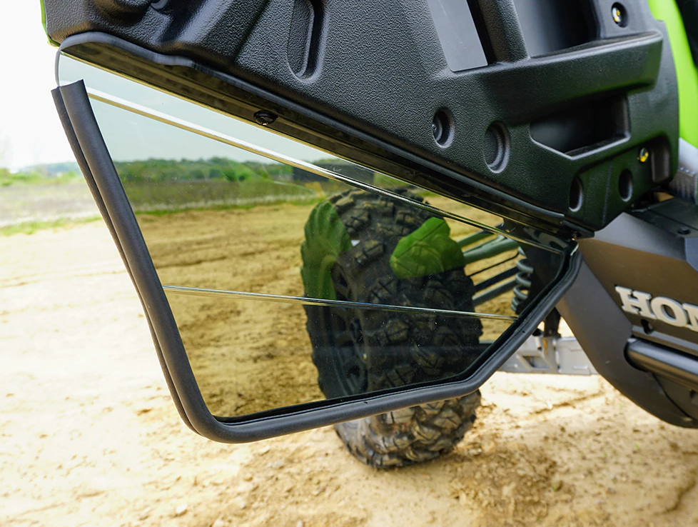 Spike door inserts for Honda Talon 2- and 4-seat: close-up of the tinted lower door insert