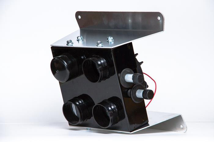 Universal Parts cab heater with defrost for the Arctic Cat Havoc, black box with four duct outlets and bracket