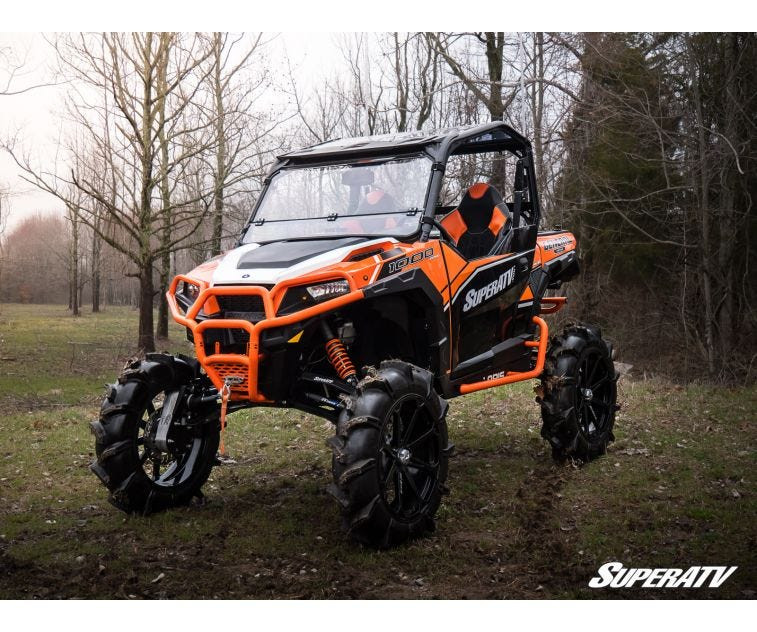 SuperATV Polaris General Scratch Resistant Flip Down Windshield