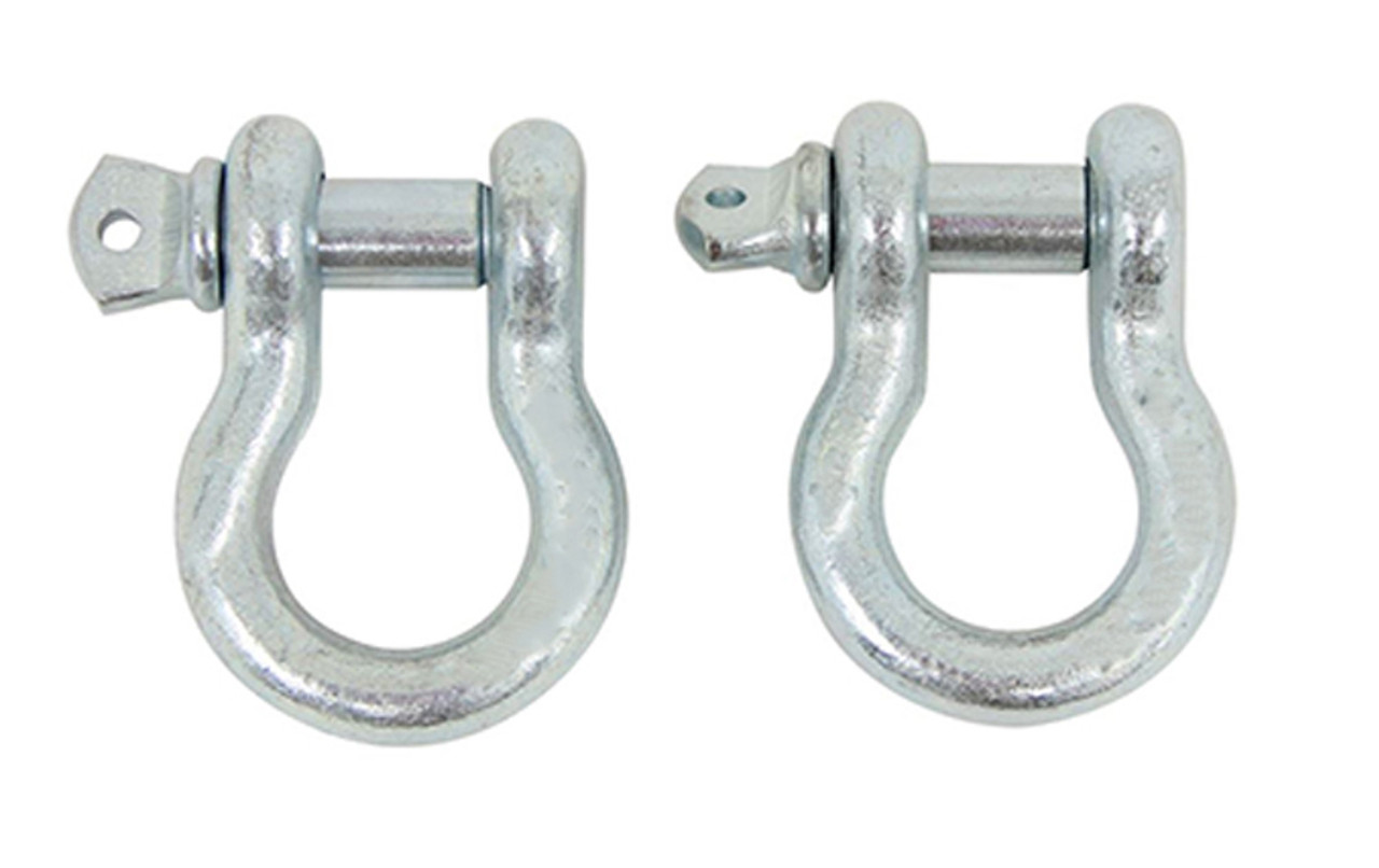 Pair of galvanized D-ring shackles included with the Pro Armor Ranger XP1000 front bumper