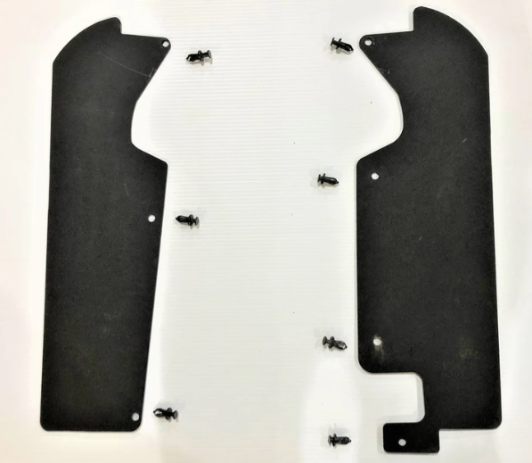 Trail Armor inner fender liners for the Polaris RZR Pro XP, two black panels with push clips laid out on white