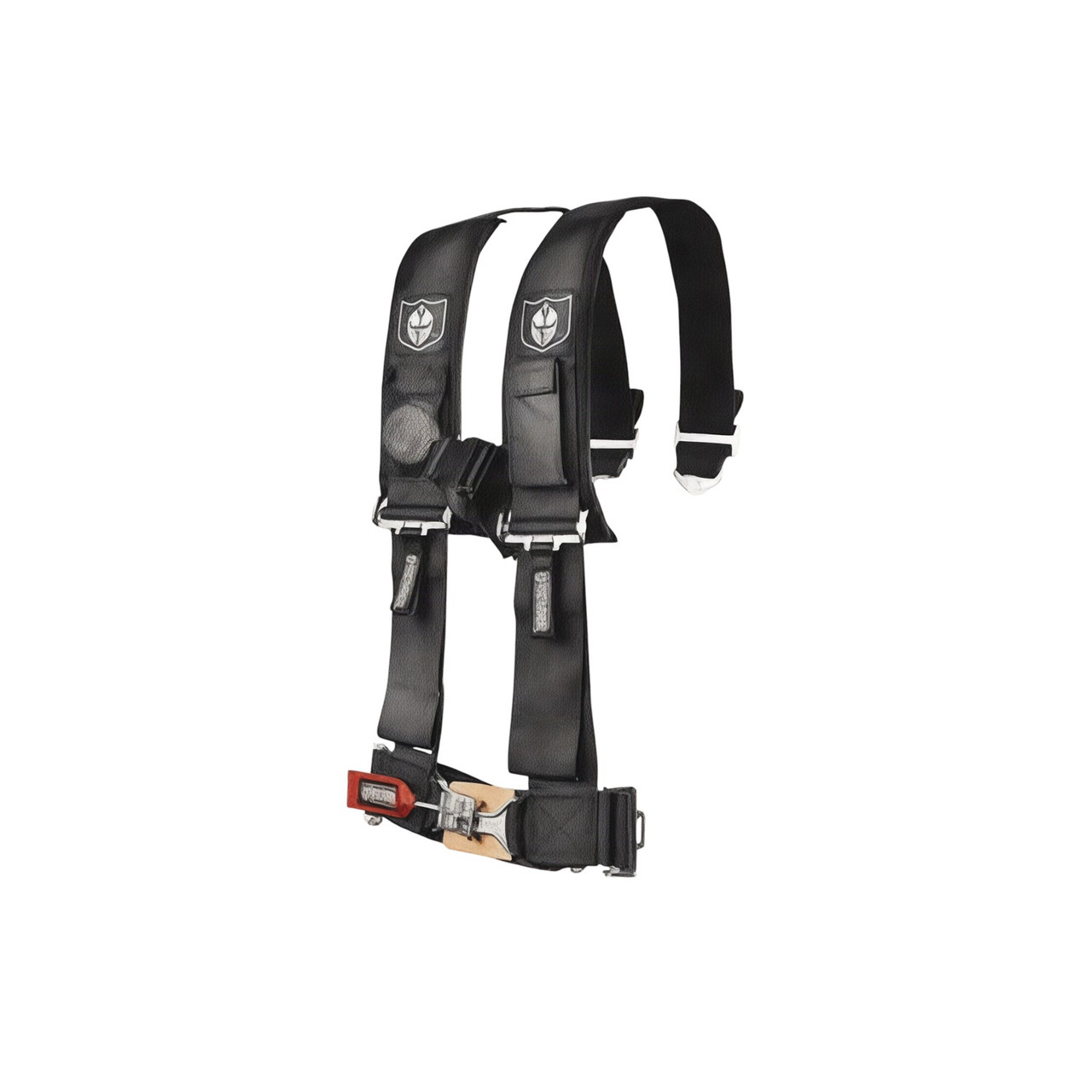 Pro Armor 3-inch harness in black with padded shoulder straps and latch buckle, front view