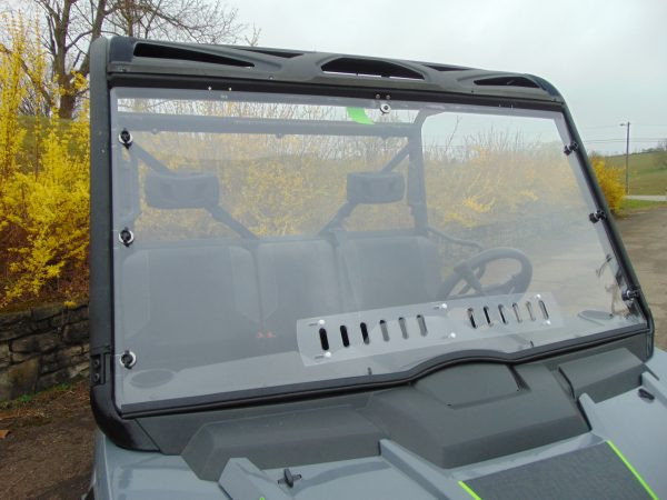 Angled front view of the Arctic Cat Prowler Pro with the 3 Star one-piece windshield and vent