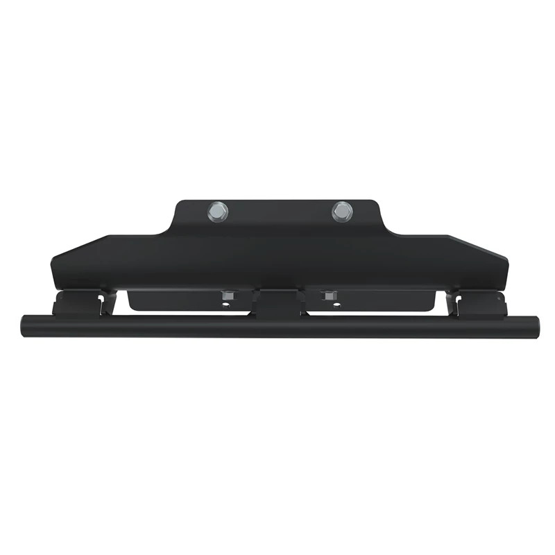 Front view of the Kolpin KRX 1000 plow mount showing the upper bracket bolts and round cross tube
