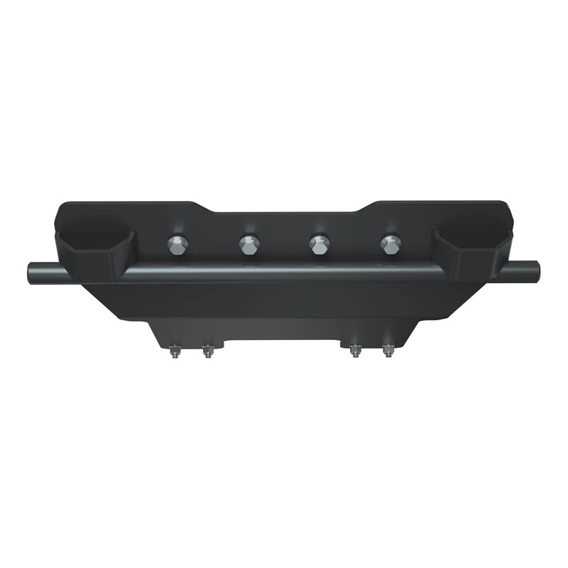 Low front view of the Kolpin Conqueror plow mount for a Kawasaki Mule SX showing the crossbar tube
