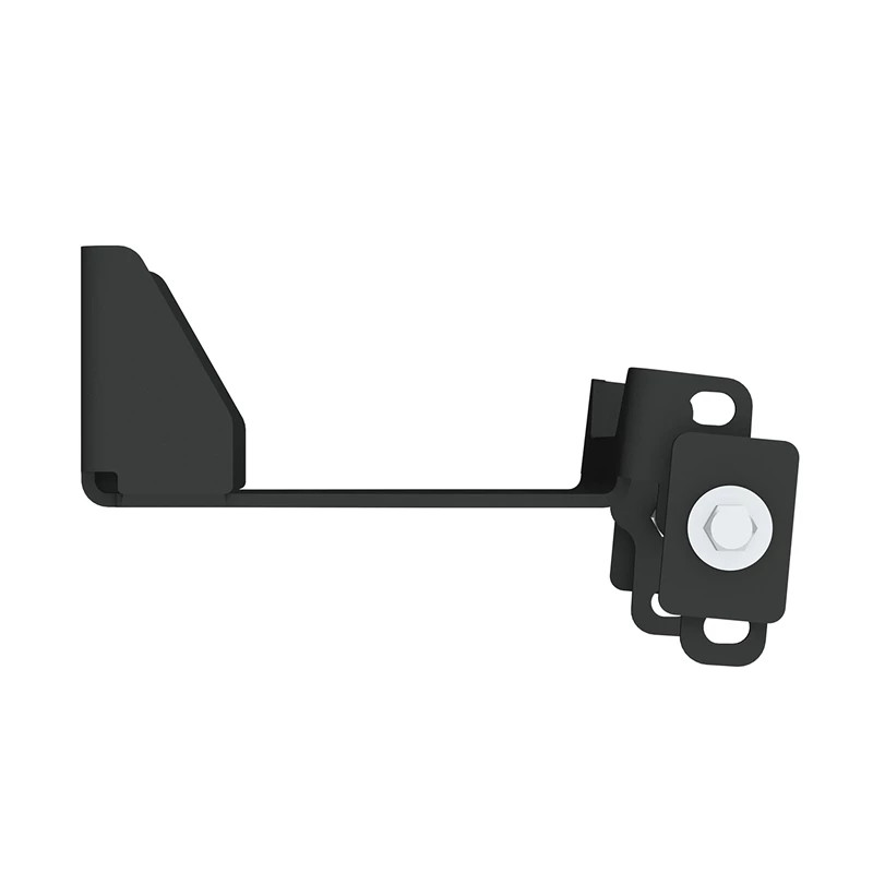 Kolpin winch mount kit for a Yamaha Viking, black steel bracket with fairlead tab shown from the side
