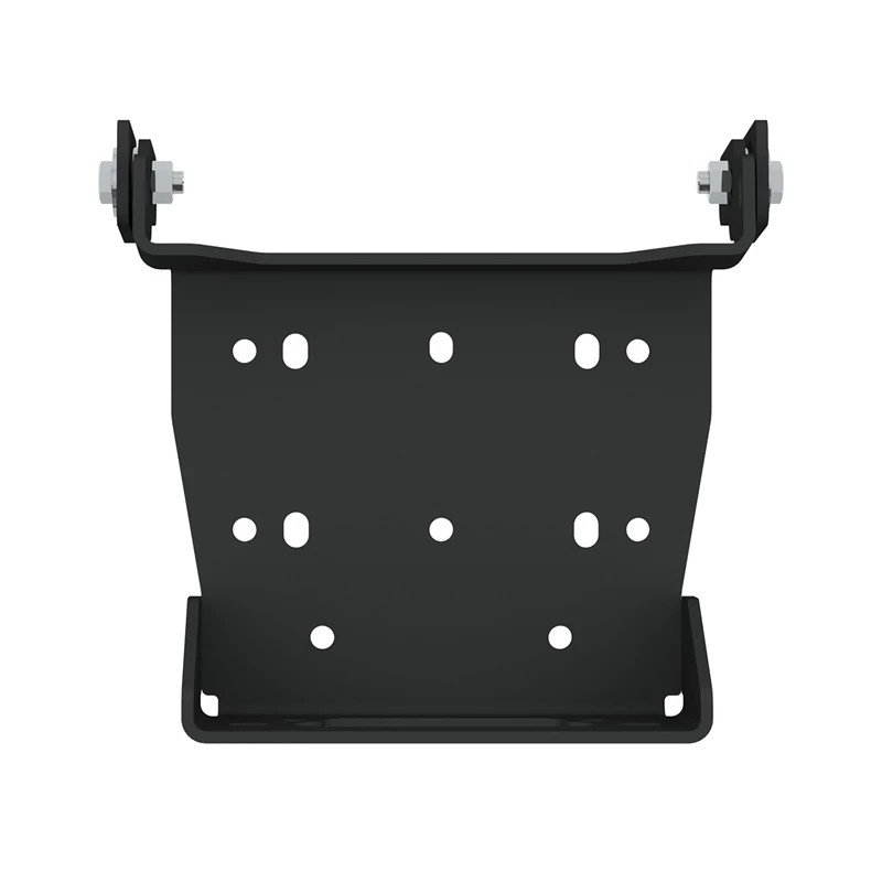 Top view of the Kolpin winch mount plate for a Yamaha Viking showing the slotted bolt pattern and hardware