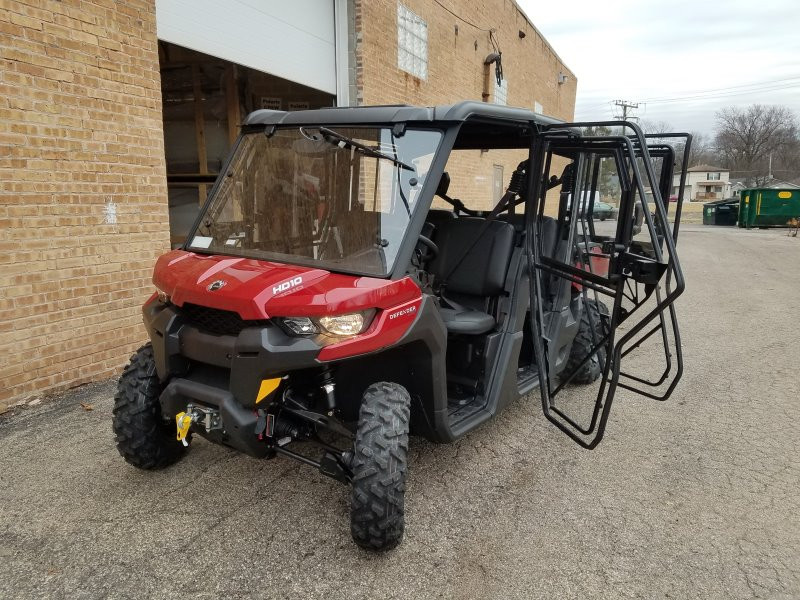 Can-Am Defender MAX hard cab enclosure by HardCabs - steel roof, tilt-out glass windshield, poly doors