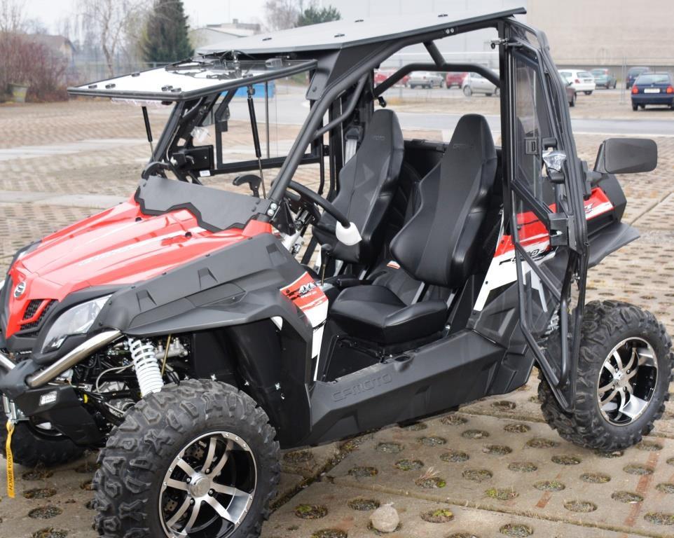 CF Moto Z-Force 800 EX hard cab enclosure by HardCabs - steel roof, tilt-out glass windshield, poly doors