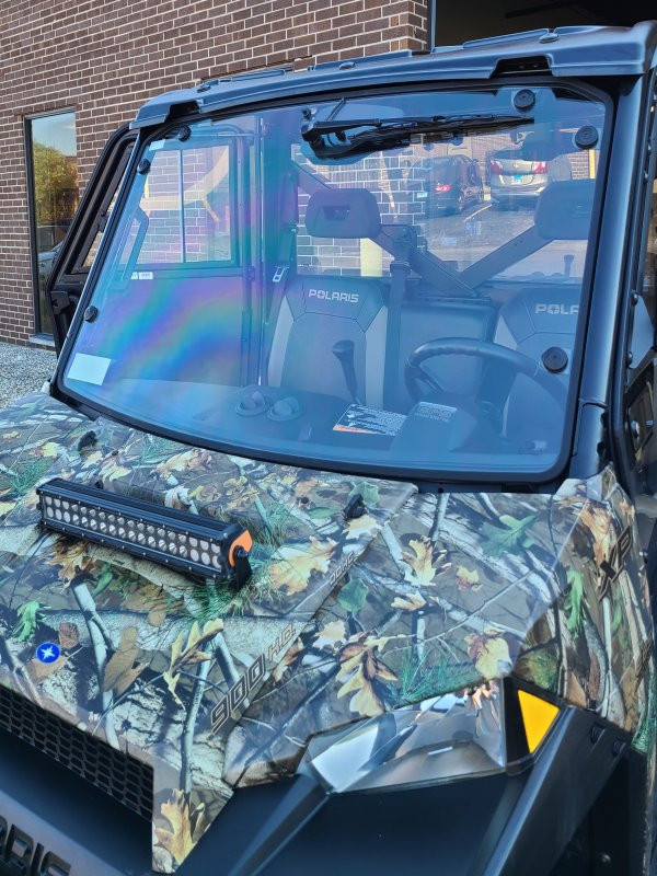 Polaris Ranger XP900 Protector hard cab enclosure by HardCabs - steel roof, tilt-out glass windshield, poly doors