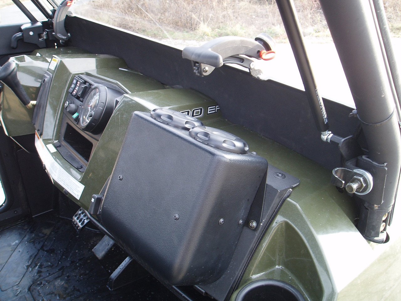 Polaris Ranger XP800 / 570 Full Size hard cab enclosure by HardCabs - steel roof, tilt-out glass windshield, poly doors