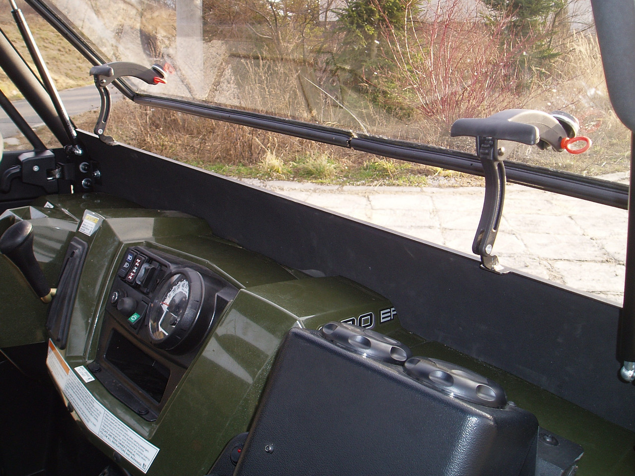 Polaris Ranger XP800 / 570 Full Size hard cab enclosure by HardCabs - steel roof, tilt-out glass windshield, poly doors