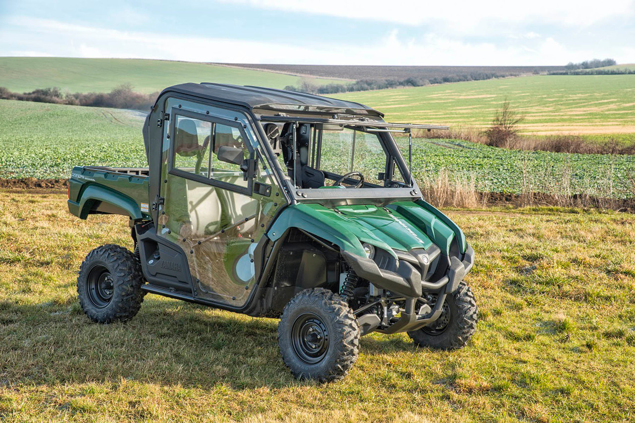 Yamaha Viking hard cab enclosure by HardCabs - steel roof, tilt-out glass windshield, poly doors