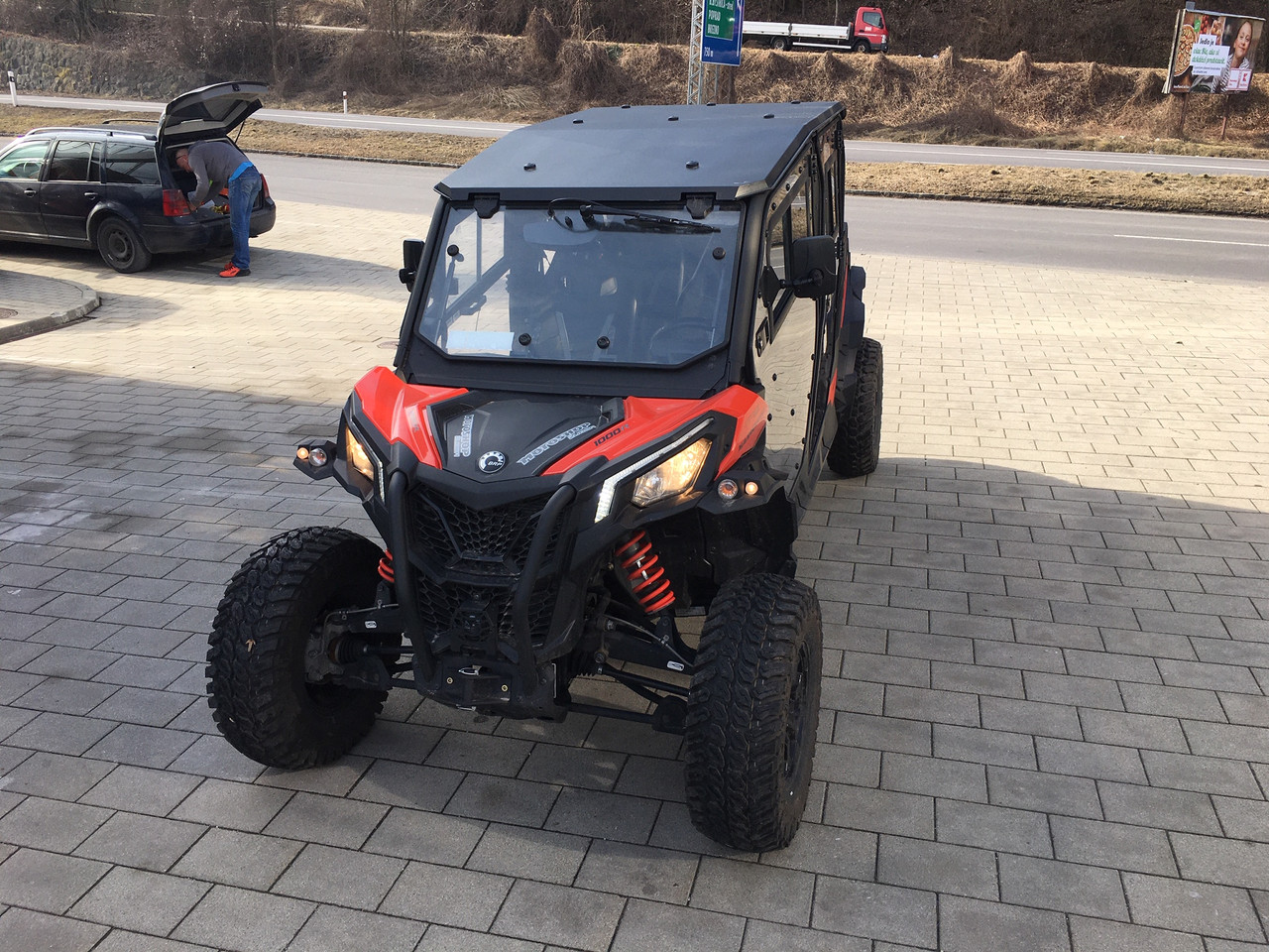 Can-Am Maverick Trail MAX hard cab enclosure by HardCabs - steel roof, tilt-out glass windshield, poly doors