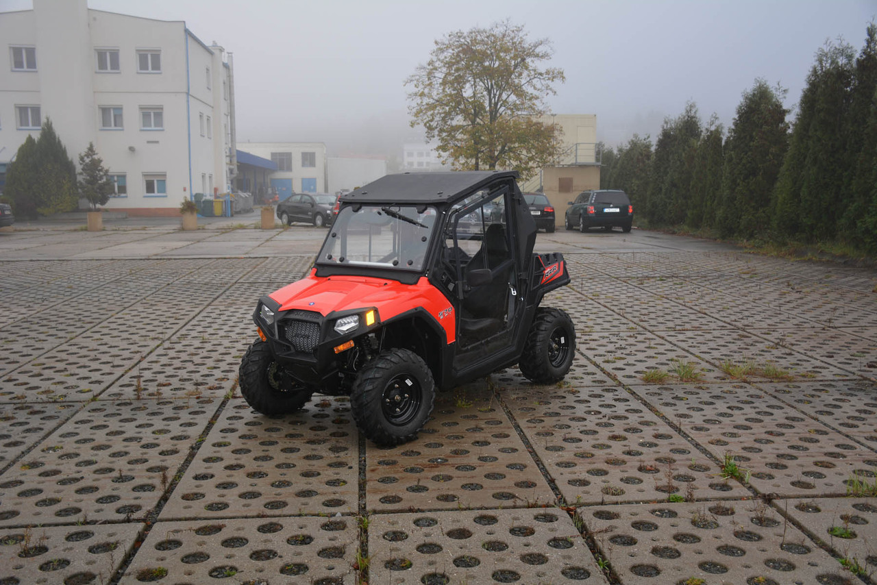 Polaris RZR 570 hard cab enclosure by HardCabs - steel roof, tilt-out glass windshield, poly doors