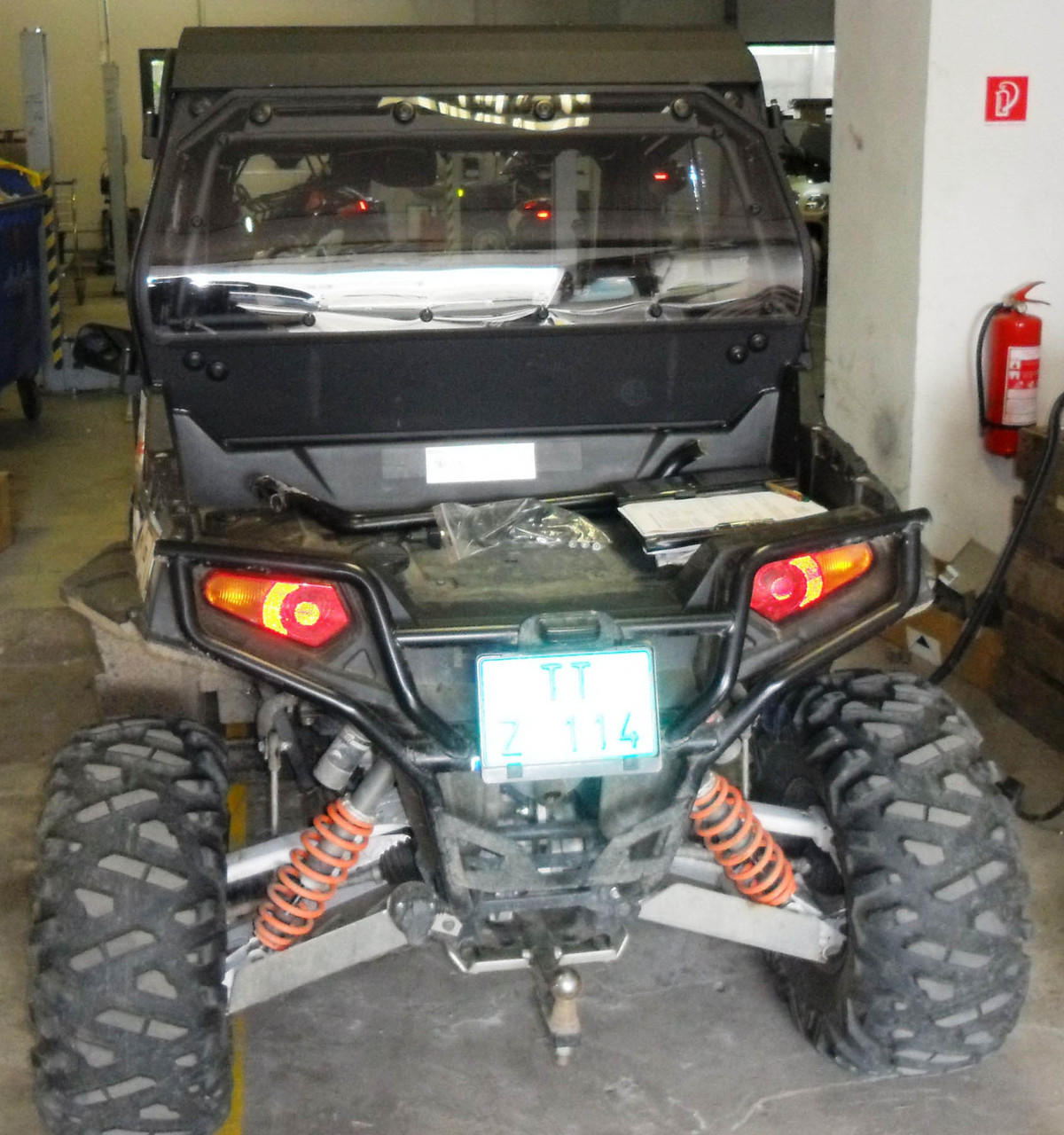 Polaris RZR XP 800 hard cab enclosure by HardCabs - steel roof, tilt-out glass windshield, poly doors