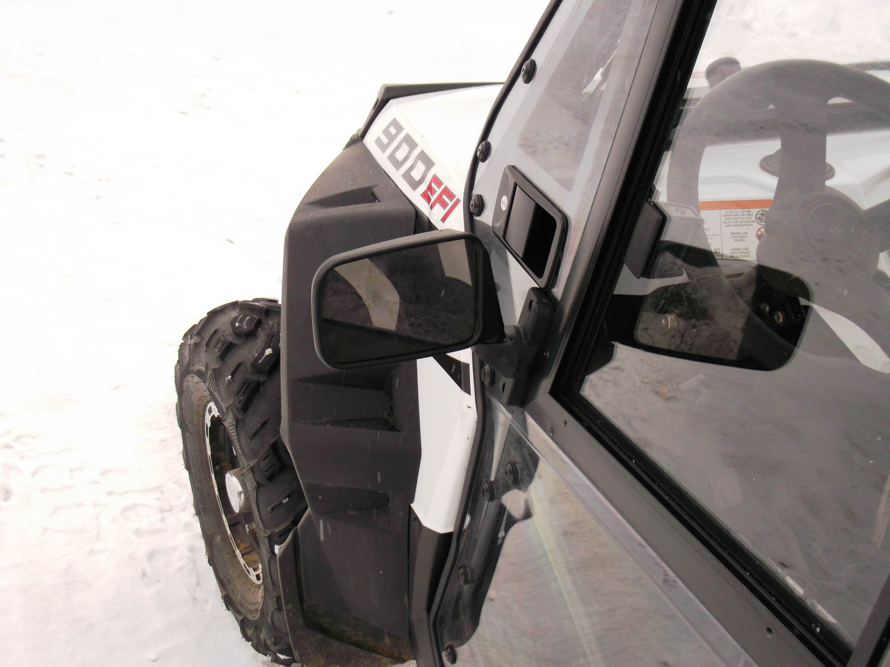 Polaris RZR XP 900 hard cab enclosure by HardCabs - steel roof, tilt-out glass windshield, poly doors