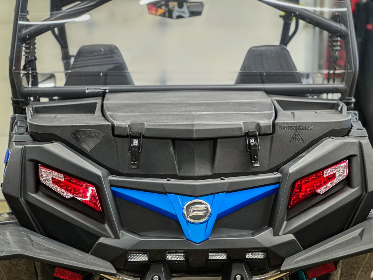 Highlands CF Moto ZForce UTV Rear Cargo Box Installed Closed 