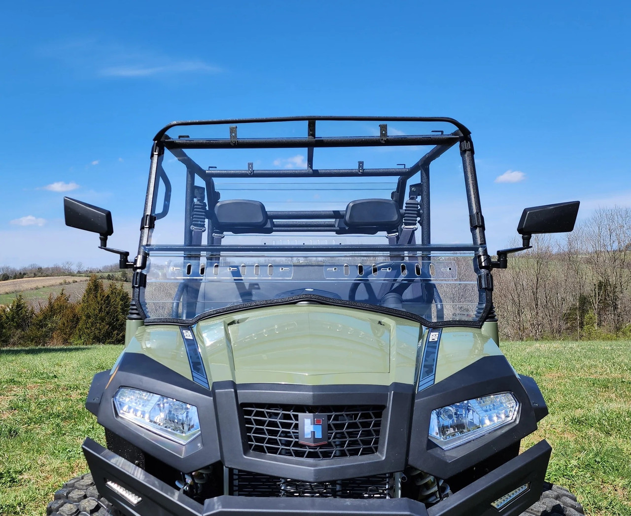 HiSun Sector 750 Crew - 2 Pc Windshield with Vent, Clamp, and Hard Coat Options 