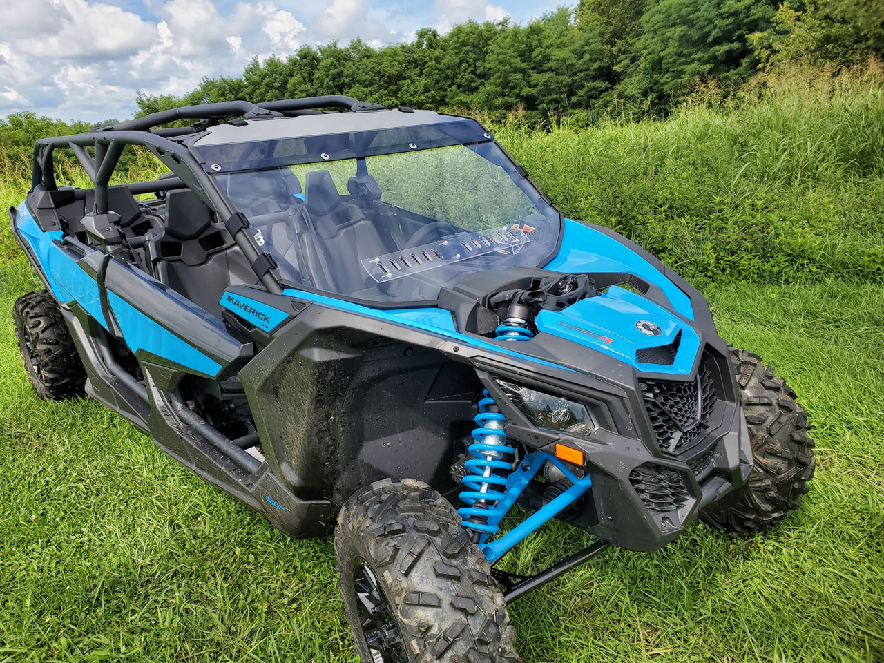Can-Am Maverick X3 Max - 2 Pc Windshield with Tinted Visor w/Hard Coat, Vent, and Clamp Options