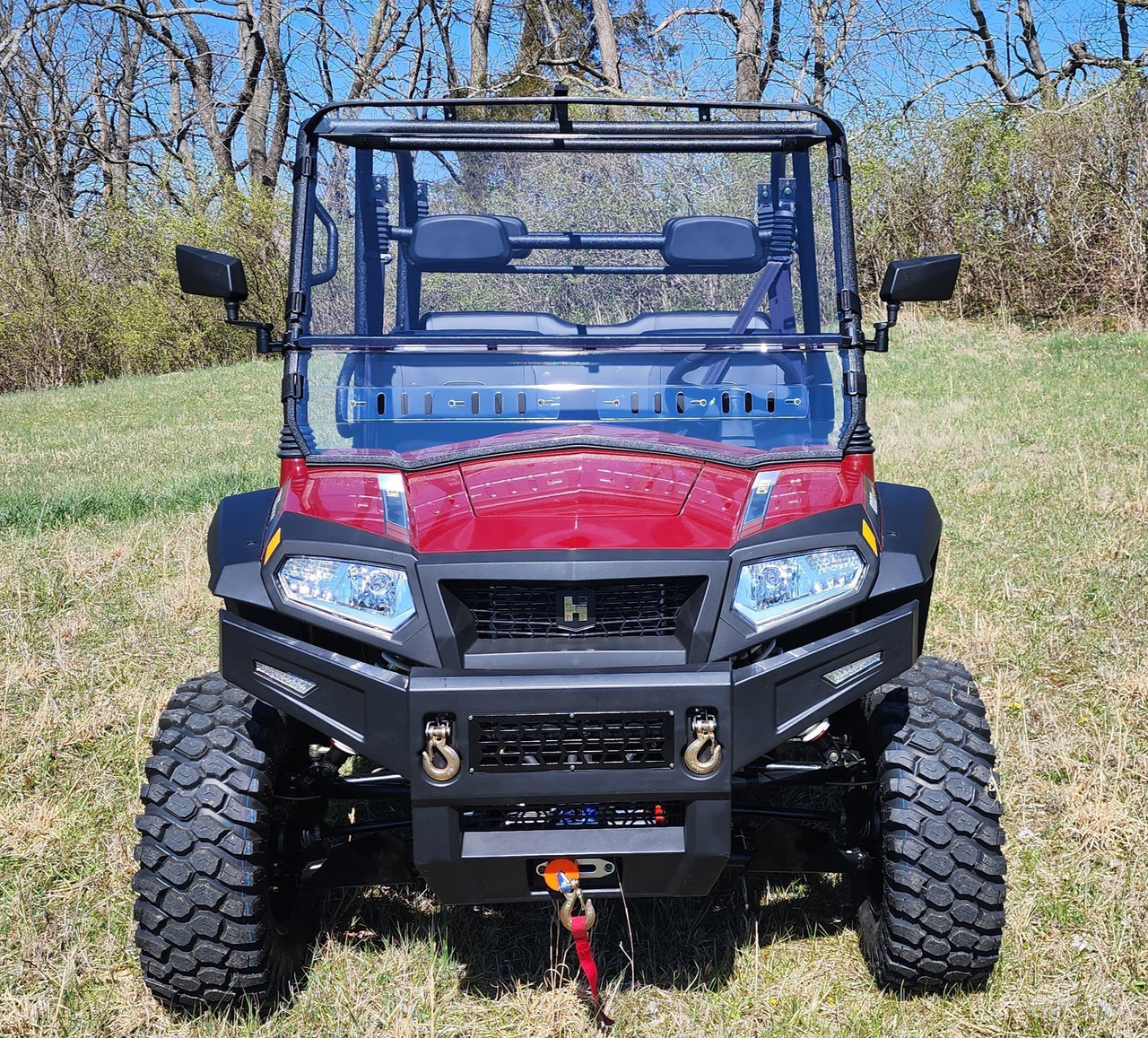 3 Star HiSun Sector 1000 Crew - 2 Pc Windshield with Vent, Clamp, and Hard Coat Options