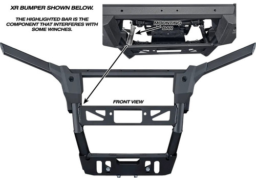 Kawasaki Ridge XR front bumper diagram from KFI showing where the #102225 winch mount sits
