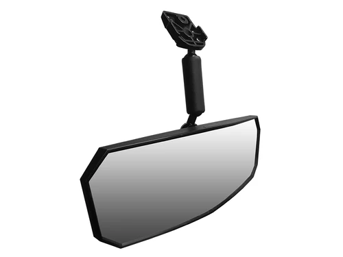 Spike mirror for Polaris Ranger: rearview mirror with mount, angled view on white