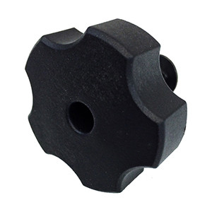 Spike replacement part for Spike windshields with the sliding vent: black vent knob on white background