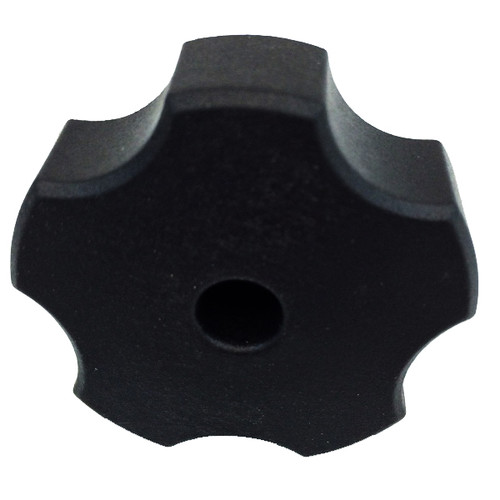 Spike replacement part for Spike windshields with the sliding vent: black vent knob, front view on white