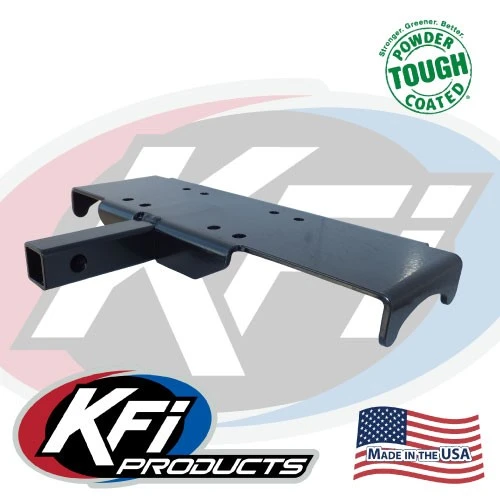 KFI universal winch mount with a 1-1/4 inch receiver tube under the plate, shown from the side