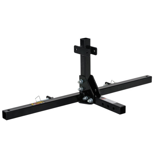 Kolpin Dirtworks 48-inch tool bar shown alone with its receiver post and cross bar, black steel on white