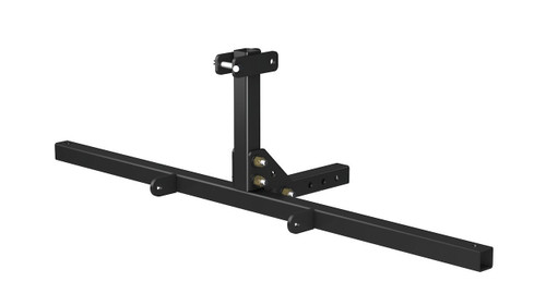 Kolpin Dirtworks 60-inch accessory tool bar, black steel crossbar with center receiver upright and mounting tabs on white