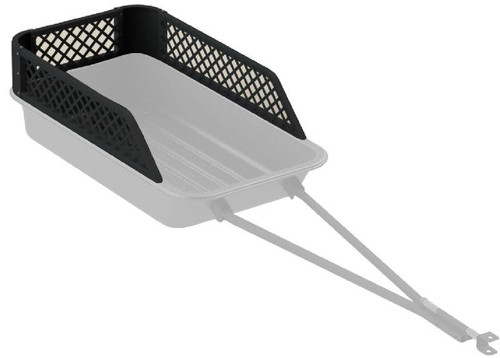 Rendering of the Moto Alliance Impact Implements sled highlighting the black mesh side rails on a grayed-out sled