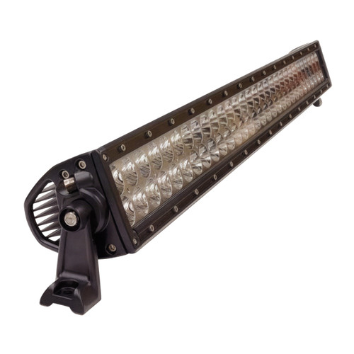Moto Alliance Pro Series Sirius dual-row LED light bar with end mount brackets, angled studio view of the lenses