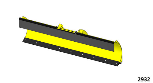 Eagle standard 80 inch yellow plow blade with black wear strip, angled render on white