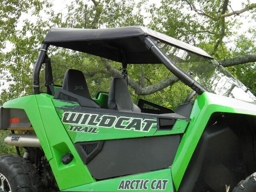 3 Star soft top on a green Arctic Cat Wildcat Trail, close side view above the door