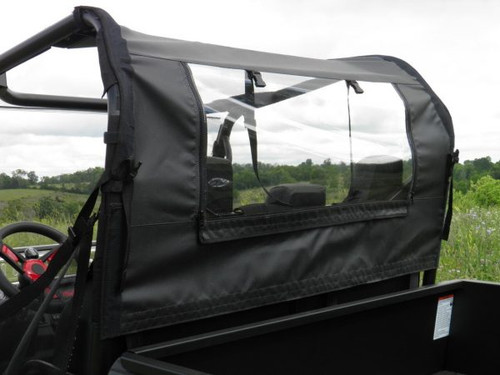 Close-up of the 3 Star soft back panel and rear window from the Intimidator bed side
