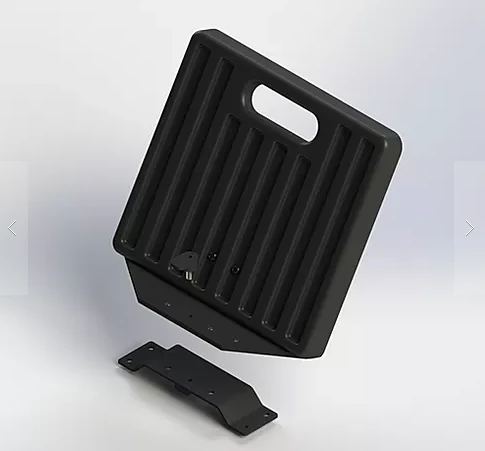 Sure Grip gas and brake guard black ribbed panel with mounting bracket, rendered product view