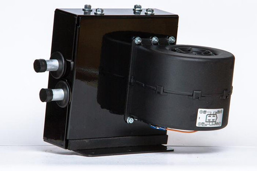 Universal Parts cab heater for the Polaris Ranger 570 Midsize, side view of the black box with blower motor