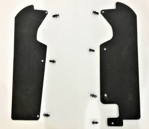 Trail Armor inner fender liners for the Polaris RZR Pro XP, two black panels with push clips laid out on white