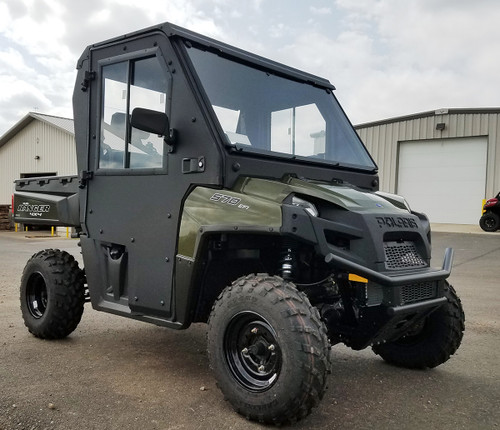 Polaris Ranger XP800 / 570 Protector hard cab enclosure by HardCabs - steel roof, tilt-out glass windshield, poly doors