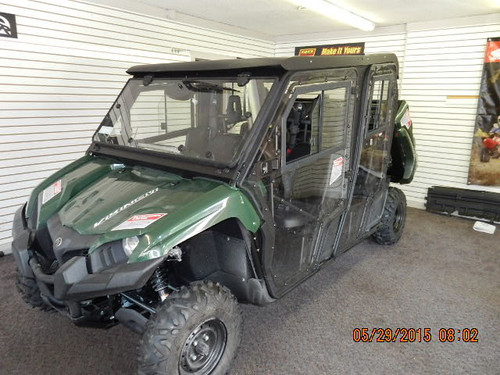 Yamaha Viking VI hard cab enclosure by HardCabs - steel roof, tilt-out glass windshield, poly doors