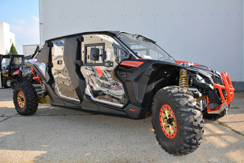 Can-Am Maverick X3 MAX hard cab enclosure by HardCabs - steel roof, tilt-out glass windshield, poly doors